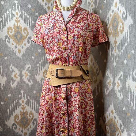 Ralph Lauren Italian Distressed Roughout Tan Suede Southwestern Utility Hip Belt - Picture 11 of 16